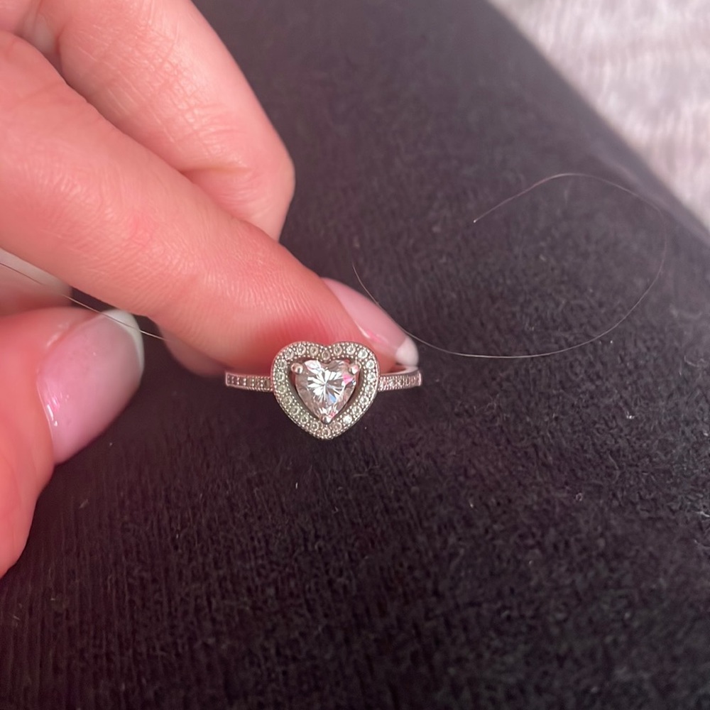 Silver Heart Ring Size 7
